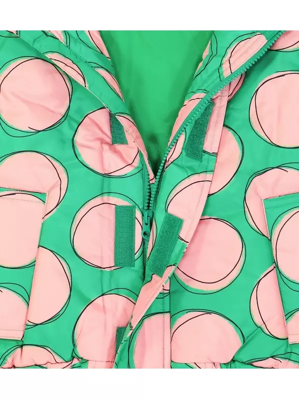 Розовый пуховик в горошек Jellymallow, зеленый