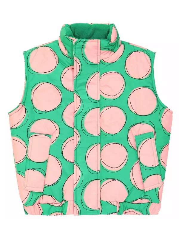 Розовый пуховик в горошек Jellymallow, зеленый