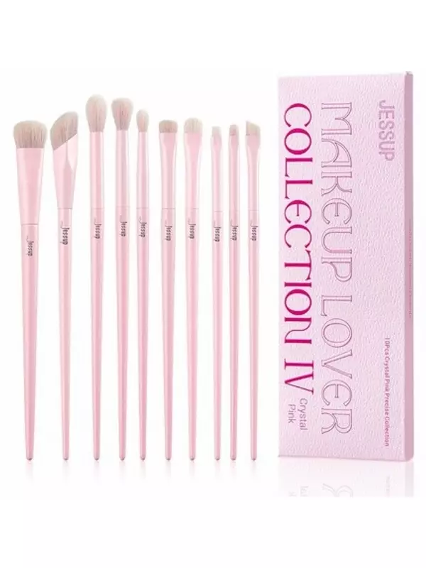 Набор кистей для теней Jessup, 10 шт., розовые кисти для макияжа глаз, консилер, синтетическая подводка для глаз, растушевка, растушевка складок, T496