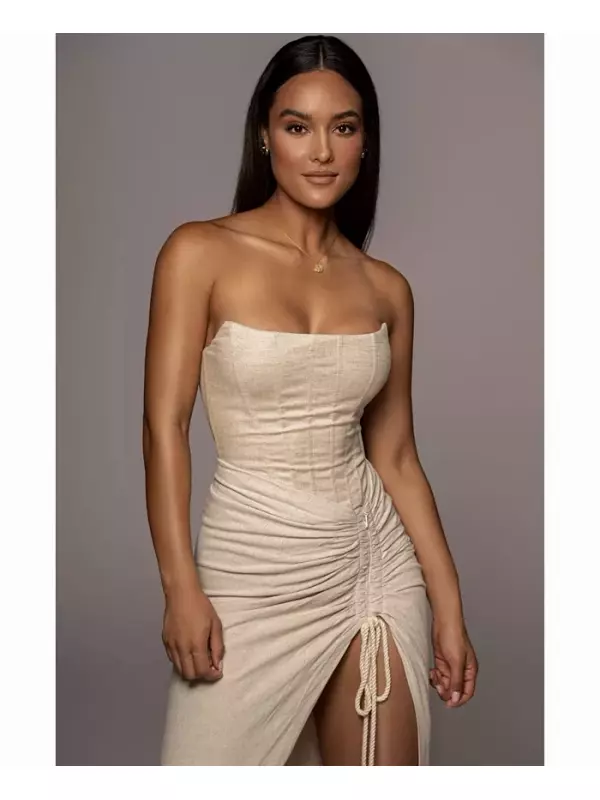 Женский реверсивный корсет Fenix из льна JLUXLABEL, коричневый/бежевый