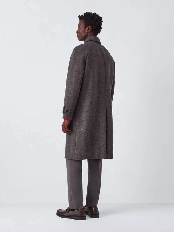 Пальто из шерстяной ткани елочка John Lewis, Brown