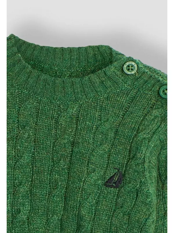 Вязаный свитер CLASSIC CABLE, REGULAR FIT JoJo Maman Bébé, зеленый