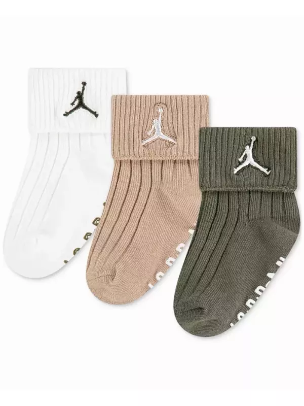 Носки с резинкой и застежкой-липучкой для мальчиков и девочек, 3 упаковки Jordan, белый