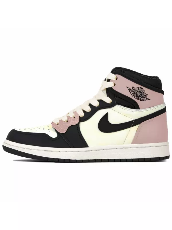 Air 1 Амортизирующие Противоскользящие Высокие Винтажные Баскетбольные Кроссовки Unisex Черные Розовые Jordan