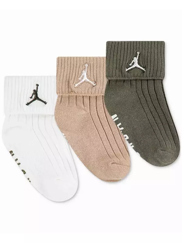 Носки с резинкой и застежкой-липучкой для мальчиков и девочек, 3 упаковки Jordan, белый