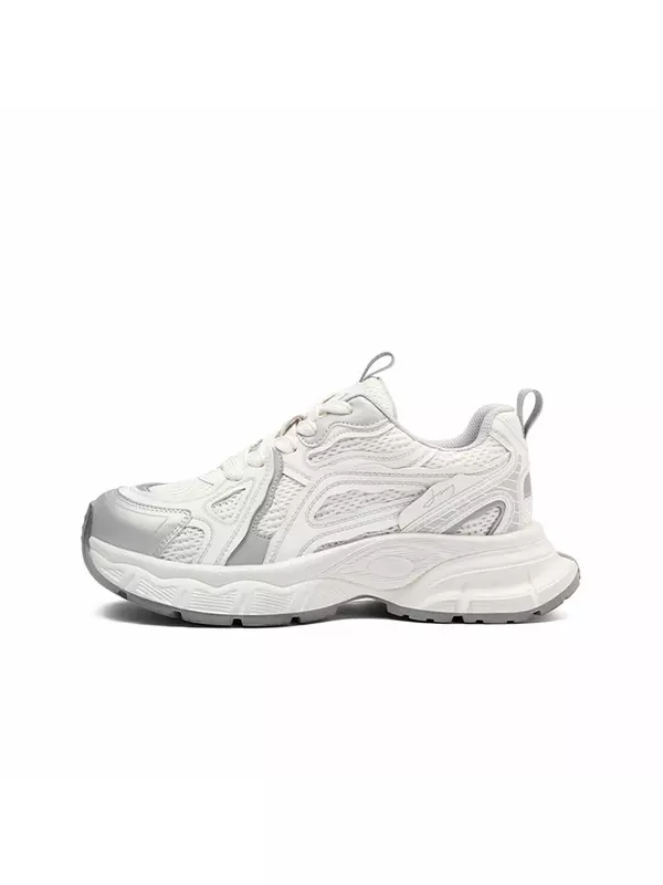 JOSINY Дышащие утолщенные кроссовки на платформе для увеличения роста женские серо-фиолетовые бежево-серые, цвет Beige/Gray