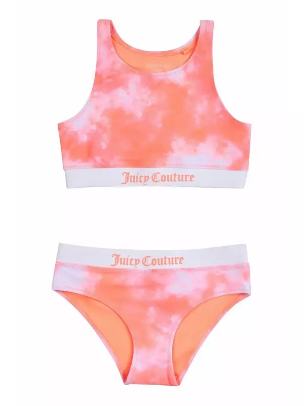 Оранжевый купальник тай-дай Juicy Couture, оранжевый