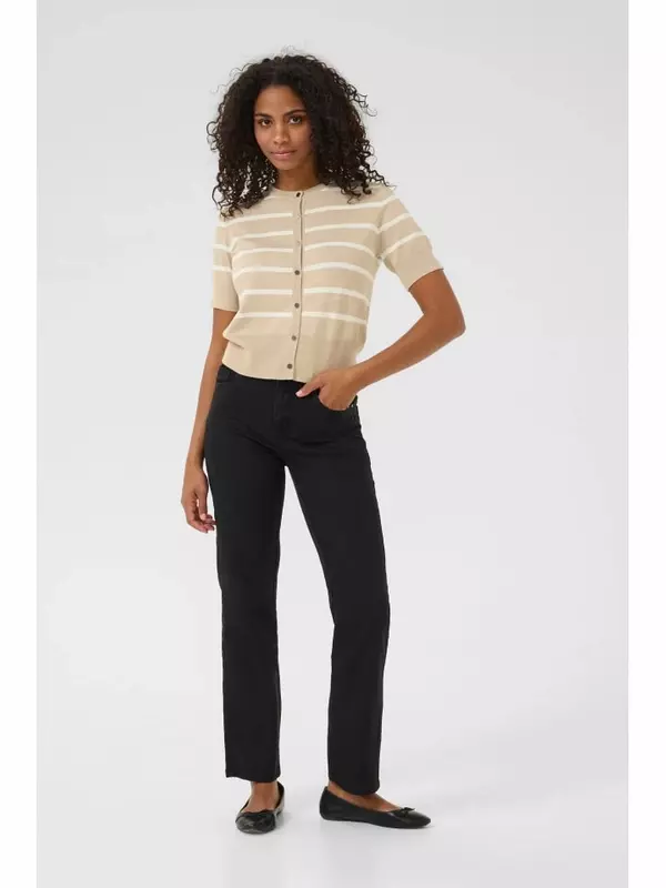 Кардиган Kaffe, цвет feather grey mel./chalk stripe