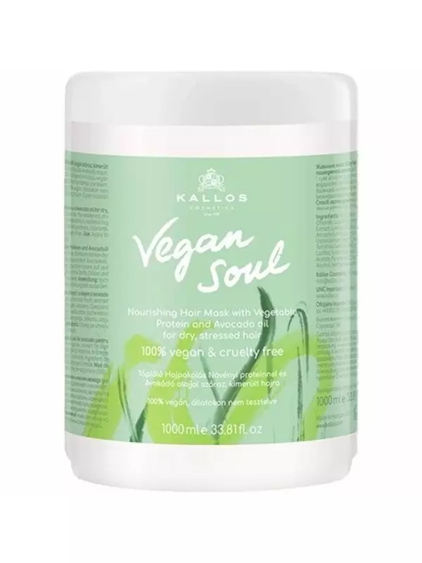 Маска для волос Vegan Soul с растительными белками 1000мл, Kallos