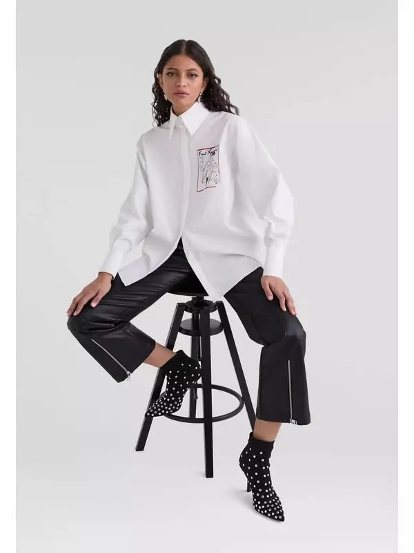 Блузка на пуговицах SERIES SHIRT KARL LAGERFELD, белый