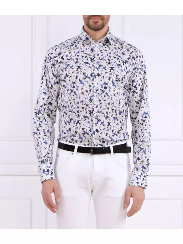 Рубашка мужская Karl Lagerfeld с принтом облегающего кроя, мультиколор