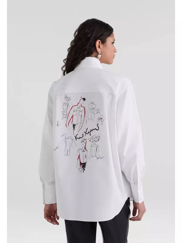 Блузка на пуговицах SERIES SHIRT KARL LAGERFELD, белый