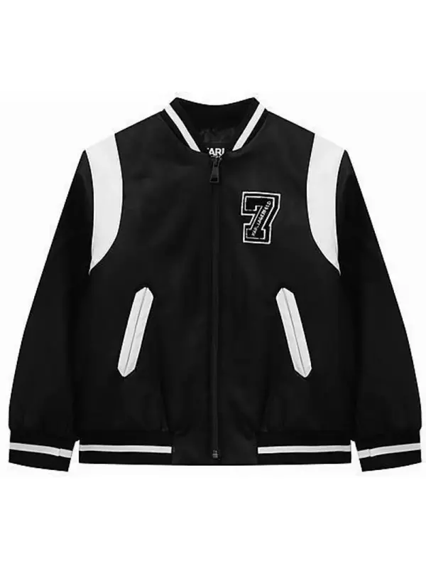Бомбер из экокожи Karl Lagerfeld Kids