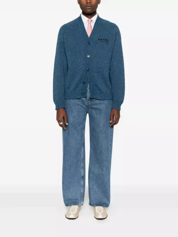 Кардиган с цветком боке Kenzo, синий