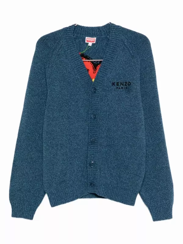 Кардиган с цветком боке Kenzo, синий