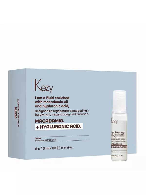 KEZY Флюид для восстановления слабых и поврежденных волос / I am MACADAMIA + HYALURONIC ACID 6*13 мл