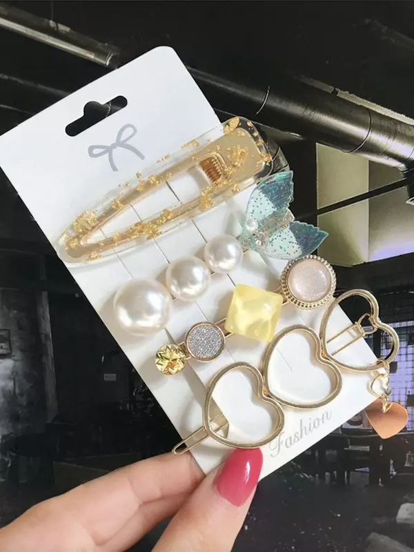 Набор акриловых заколок для волос в романтично-морской тематике (4 шт.)