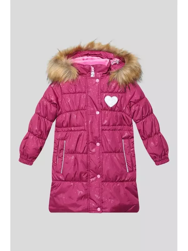 Пальто утепленное с меховой опушкой Kisu