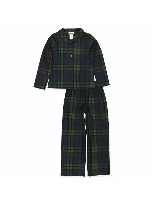 Komar Kids Holiday Зеленая клетчатая пижама для больших девочек из 2 предметов, зеленый