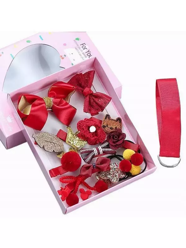 Korbi, Набор резинок и заколок для волос для девочек, 7 штук