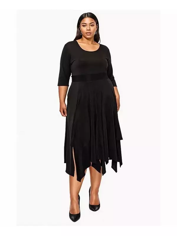 Платье Shay Handkerchief Hem размера Plus L I V D, черный