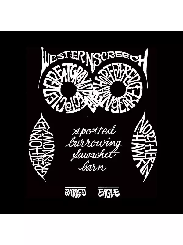 Word Art с длинным рукавом для мальчика — Сова LA Pop Art, черный