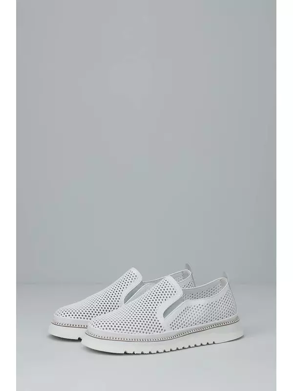 Туфли-слипоны кожаные с перфорацией Lab Milano