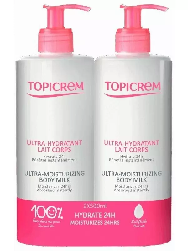 Молочко для тела Topicrem ультра-увлажняющее для тела, 500 мл*2 шт