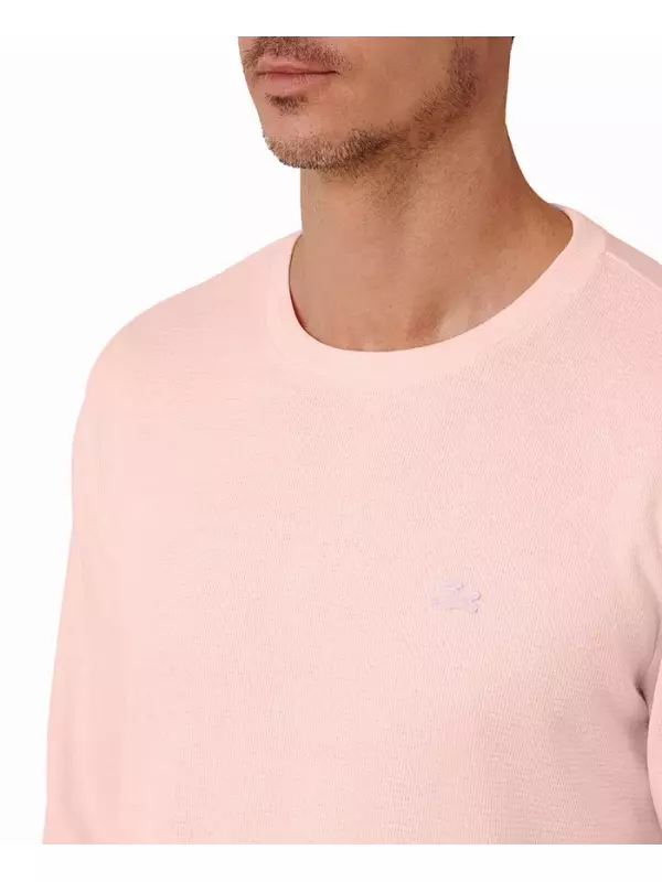 Мужская термофутболка для сна с вафельной вязкой Lacoste, розовый