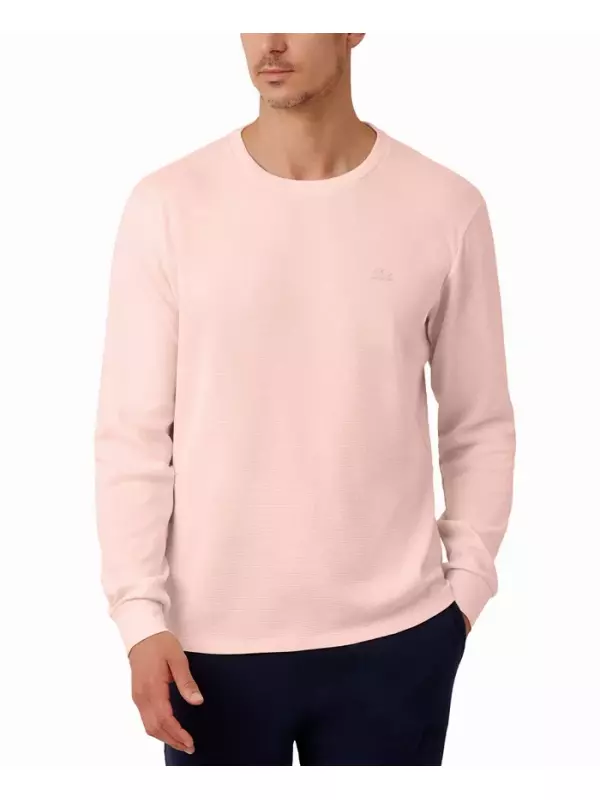 Мужская термофутболка для сна с вафельной вязкой Lacoste, розовый