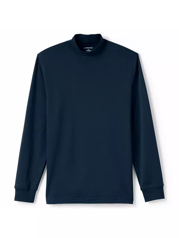 Супермягкая водолазка Supima с воротником Big & Tall Lands' End, цвет Radiant Navy