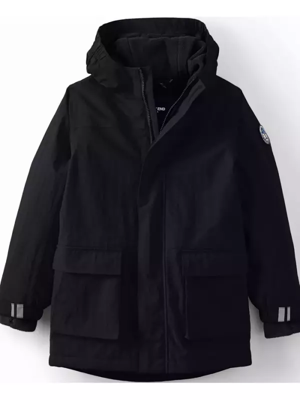 Детская зимняя парка Squall с утеплителем и водонепроницаемостью Lands' End, черный