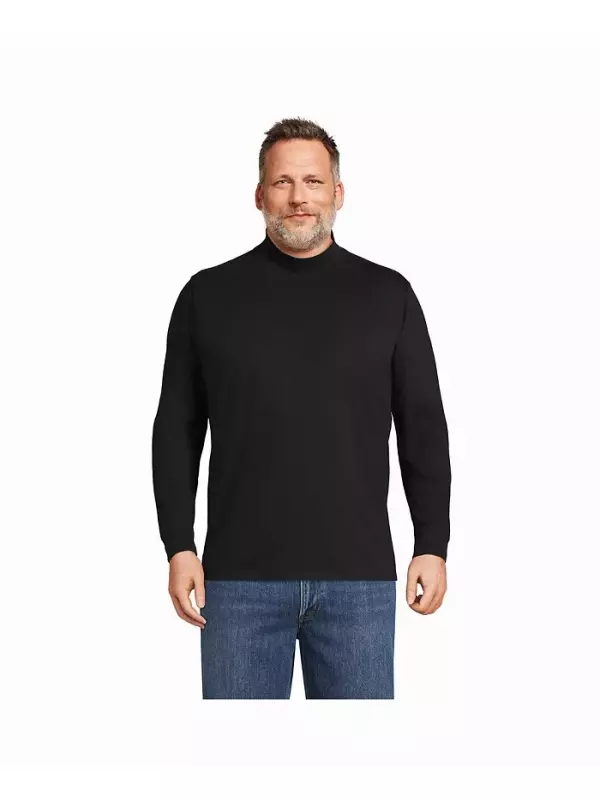 Футболка-водолазка Big & Tall Super-T Lands' End, черный