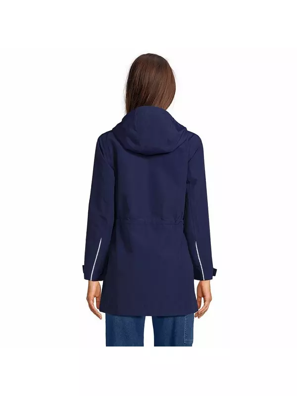 Женский классический плащ с капюшоном Lands End Squall Lands' End, цвет Deep Sea Navy