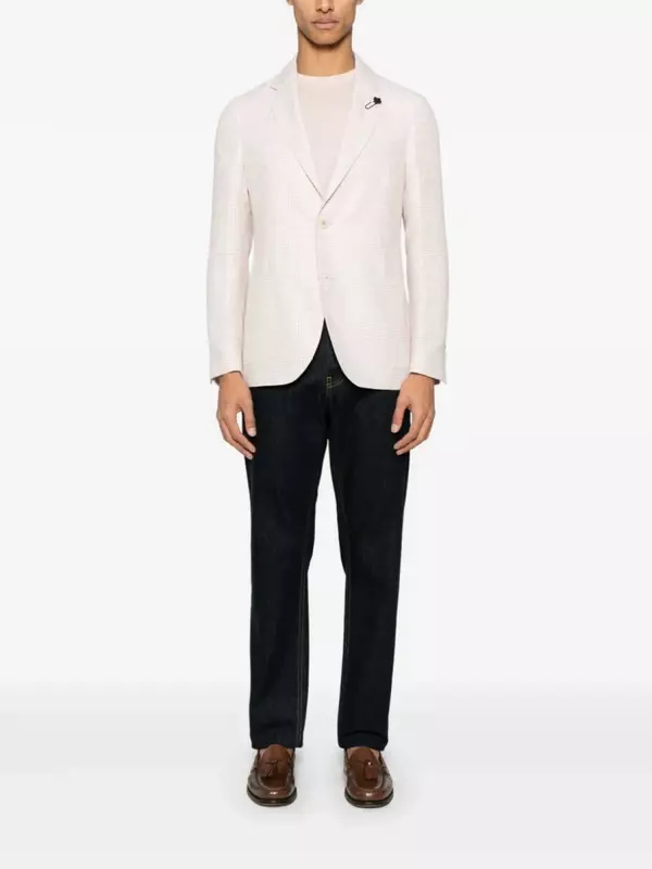 Lardini пиджак в клетку, белый