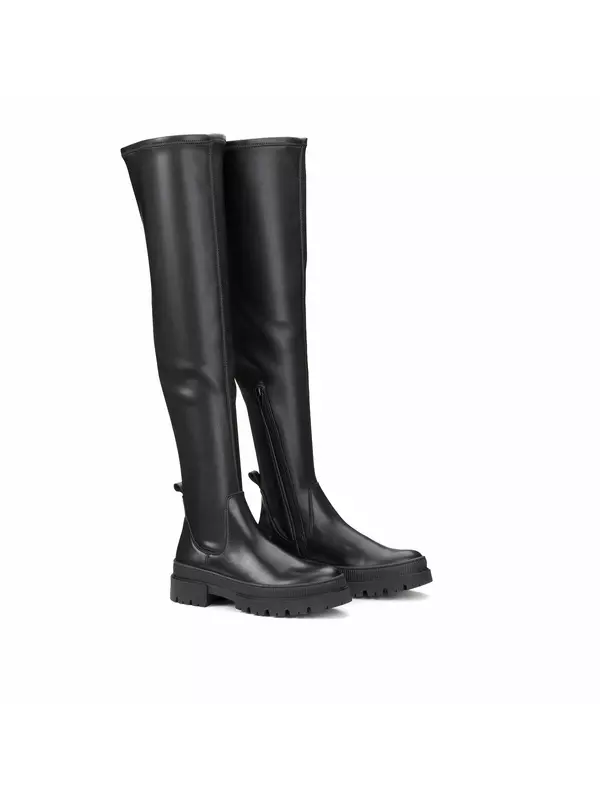 Сапоги-ботфорты на рифленой подошве