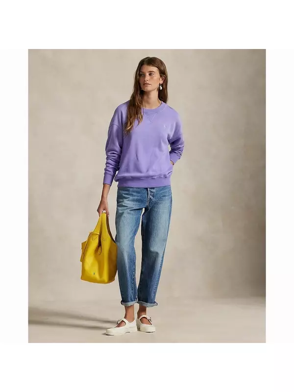 Свитшот с круглым вырезом и длинными рукавами xl розовый