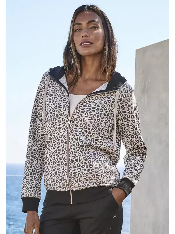 Толстовка LASCANA с капюшоном Толстовка с деталями из розового золота и боковыми карманами, костюм для отдыха, черный