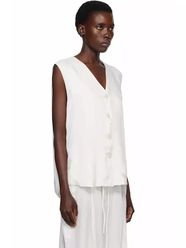 Белый отшлифованный жилет Lauren Manoogian