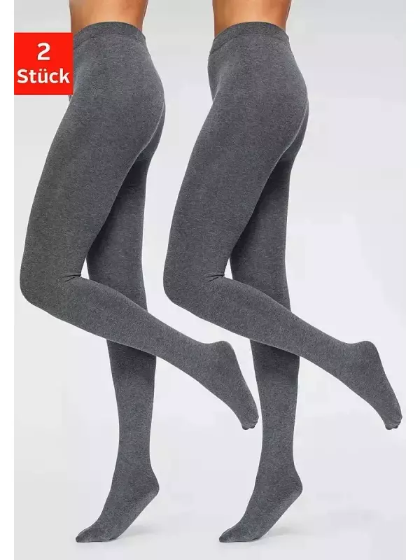 Термоколготки Lavana (2 шт.), с начесом внутри, антрацит