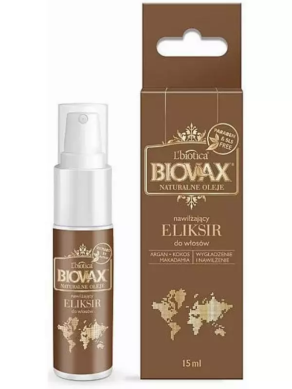 BIOVAX Natural Oils Увлажняющий эликсир для волос - 15 мл Lbiotica / Biovax