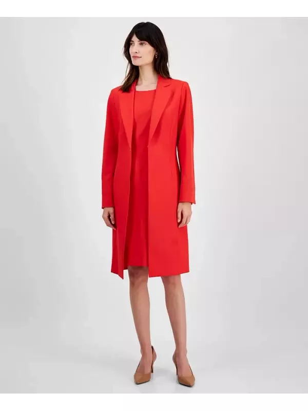Женский удлиненный блейзер-костюм, Regular & Petite Le Suit, красный