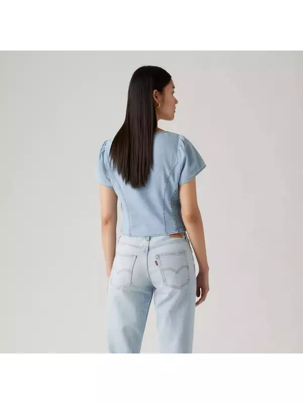 Джинсовый корсет с короткими рукавами Ophelia Levi's, цвет Turn Up Light - Light Wash
