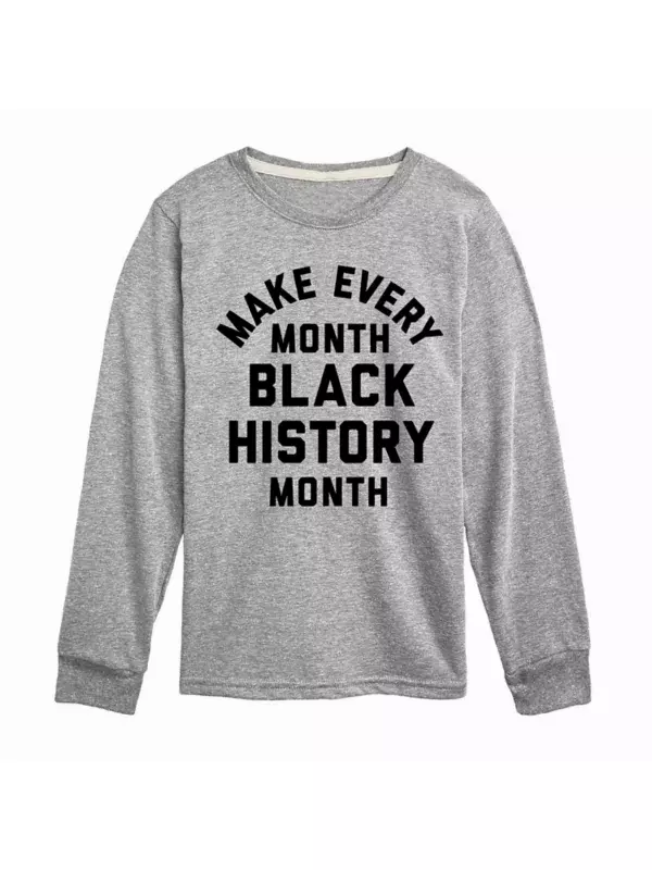 Футболка с длинными рукавами и принтом в честь месяца истории для мальчиков 8-20 лет каждый месяц Licensed Character, серый