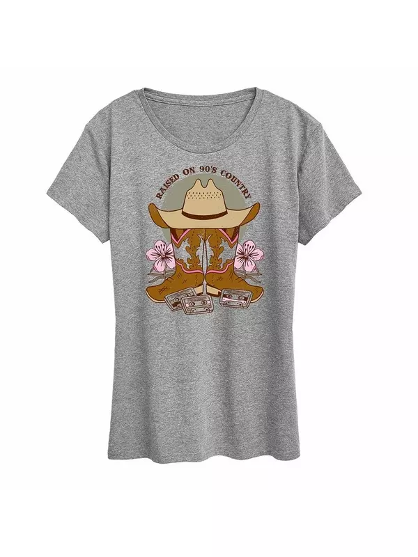 Женская футболка с рисунком в стиле кантри 90-х годов Licensed Character, цвет Heather Gray