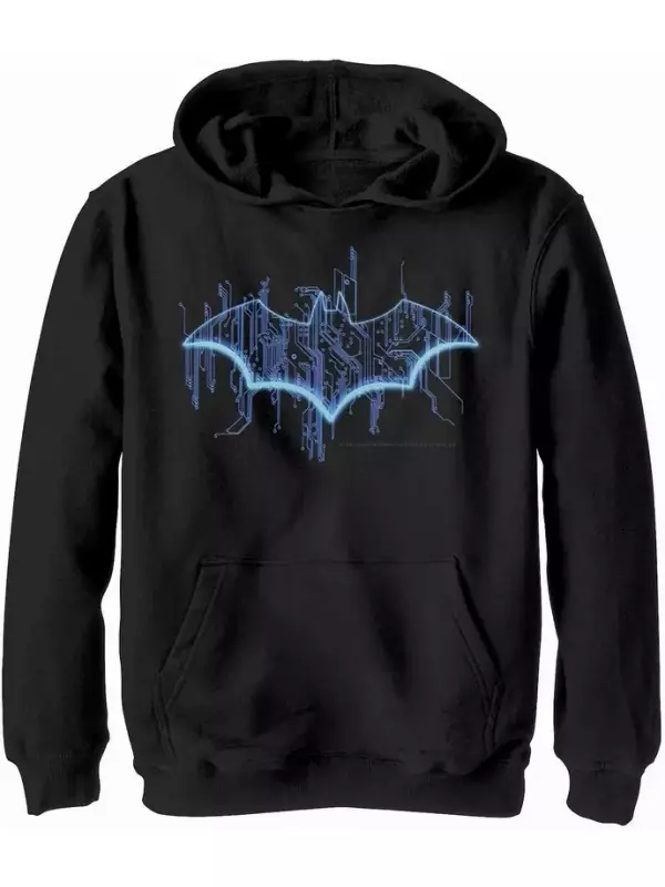 Флисовая толстовка с классическим логотипом и цифровым рисунком DC Comics для мальчиков 8–20 лет с изображением Бэтмена Licensed Character