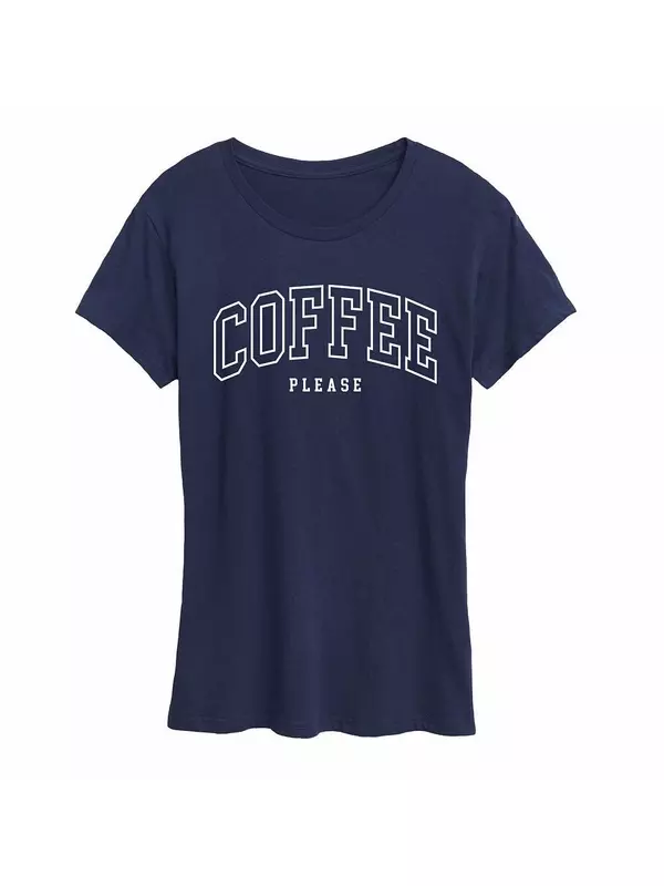 Женская футболка Coffee Please с рисунком Licensed Character, темно-синий