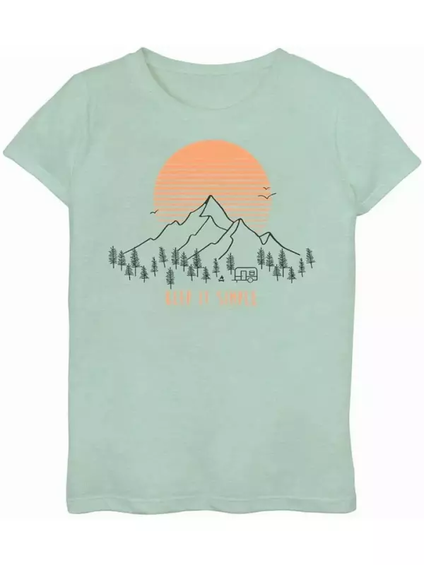 Футболка Keep It Simple с изображением заката и снежных гор для девочек 7–16 лет Licensed Character