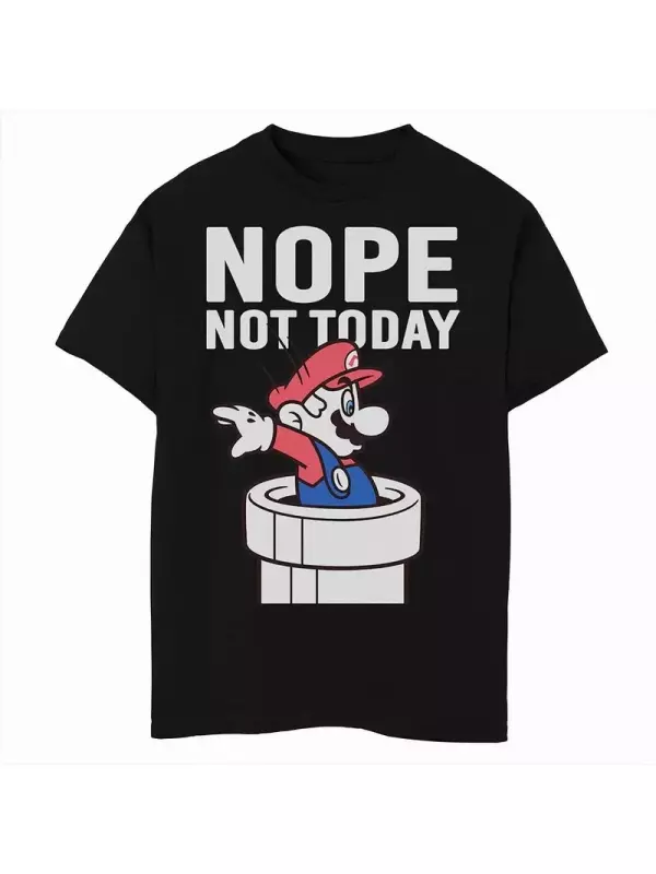 Футболка с портретом действия Nintendo Super Mario Warp Pipe для мальчиков 8–20 лет «Нет, не сегодня» Licensed Character