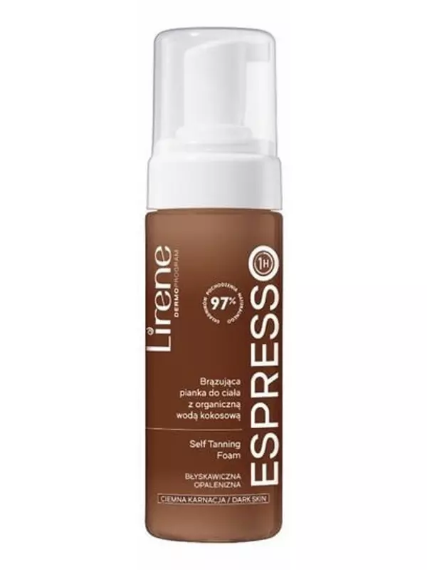 Бронзирующая пенка для тела с органической кокосовой водой - темная кожа 150мл Lirene ESPRESSO